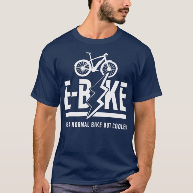 EBike Rider Bicycle Electric Cyclist T Shirt (Framsida)
