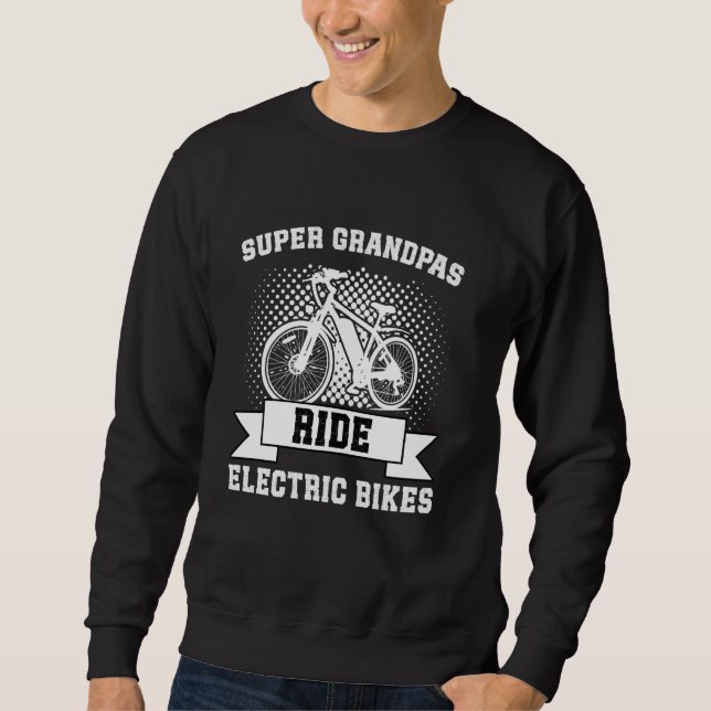 EBike TOPPEN GRANDPAS RIDE ELECTRIC BIKES Lung E-B Lång Ärmad Tröja (Framsida)