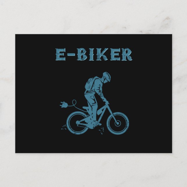 EBiker Electric Bike EBike Cycling Cyclist Gift Vykort (Framsida)