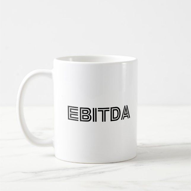 EBITODA Rolig rolig stavfel svart skrivning Kaffemugg (Vänster)