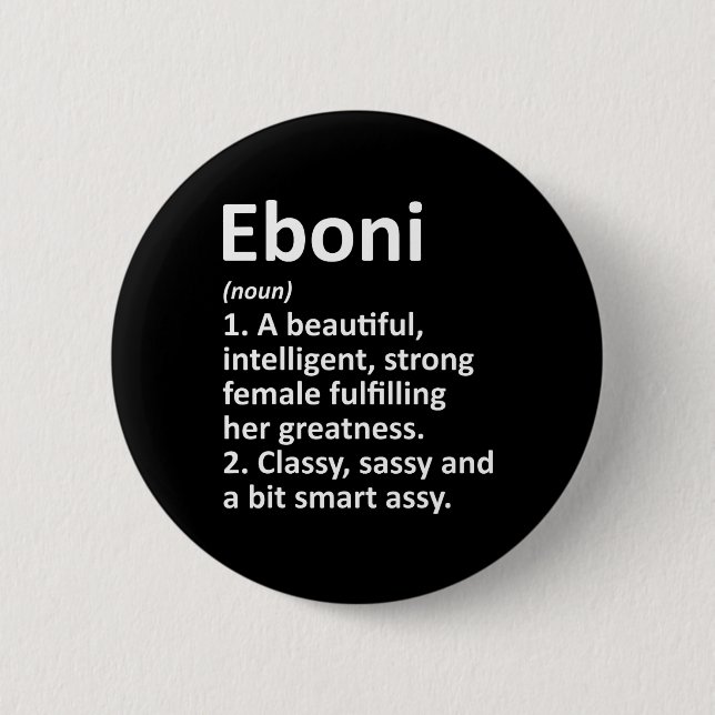 Eboni Definition Personlig Namn Funny jul Knapp (Framsida)