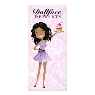 Ebonie för 311 Dollface efterrätter rosa damasta Reklamkort