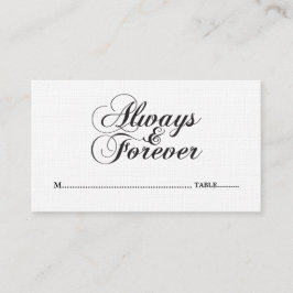 Ebony Always & Forever Bröllop-kontokort Placeringskort