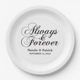 Ebony Always & Forever Bröllop Pappra Tallrikar