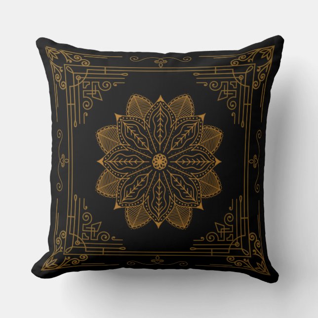 "Ebony" Art nouveau Kudde (Framsida)