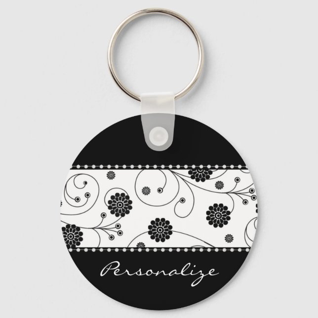Ebony Bloom Banner Keychain Nyckelring (Framsida)