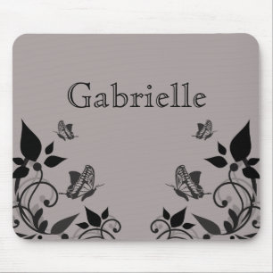 Ebony Butterfly Blommigt Mousepad Musmatta