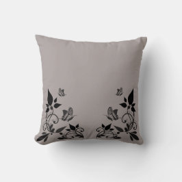 Ebony Butterfly Blommigt Pillow Kudde