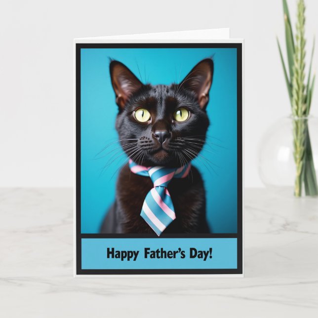 Ebony Cat Faders Dag Kort (Framsida)