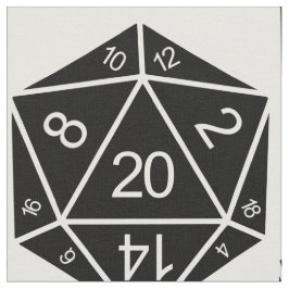 Ebony D20 Dice Fabric Tyg