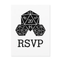 Ebony D20 Dice Response Postcard