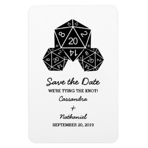Ebony D20 Dice Spara datum magneter