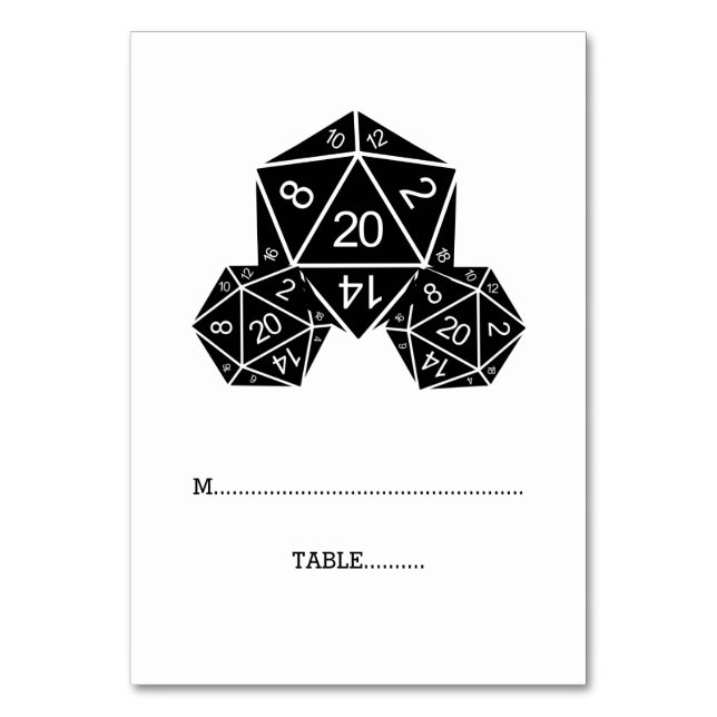 Ebony D20-molekylkort Bordsnummer (Framsidan)