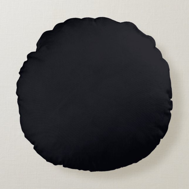 Ebony (Djup Midnattsblå) Enhetlig Tom Färg Rund Kudde (Framsidan)