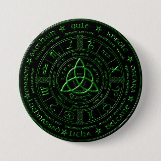 Ebony Emerald Celtic Zodiac Button Knapp