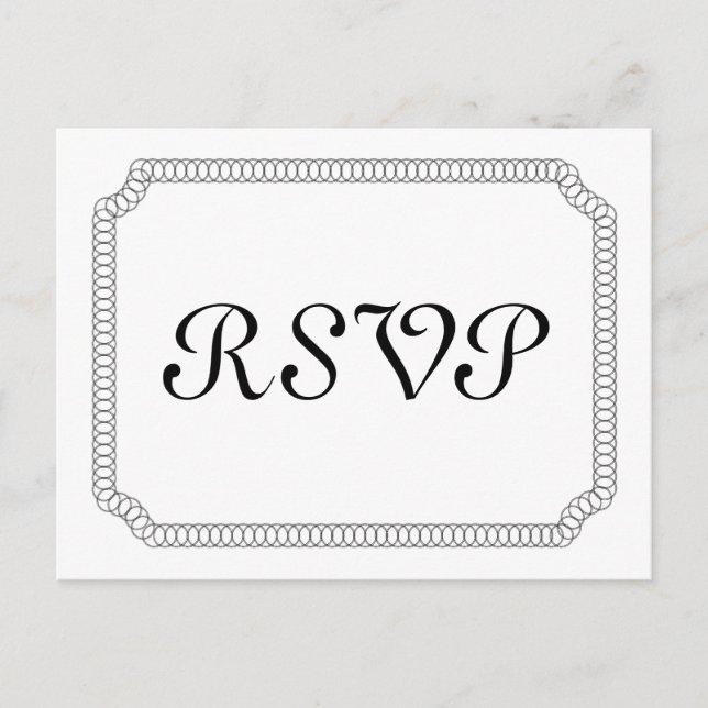 Ebony Encirclzed Biljett OSA Postcard Inbjudan Vykort (Framsida)