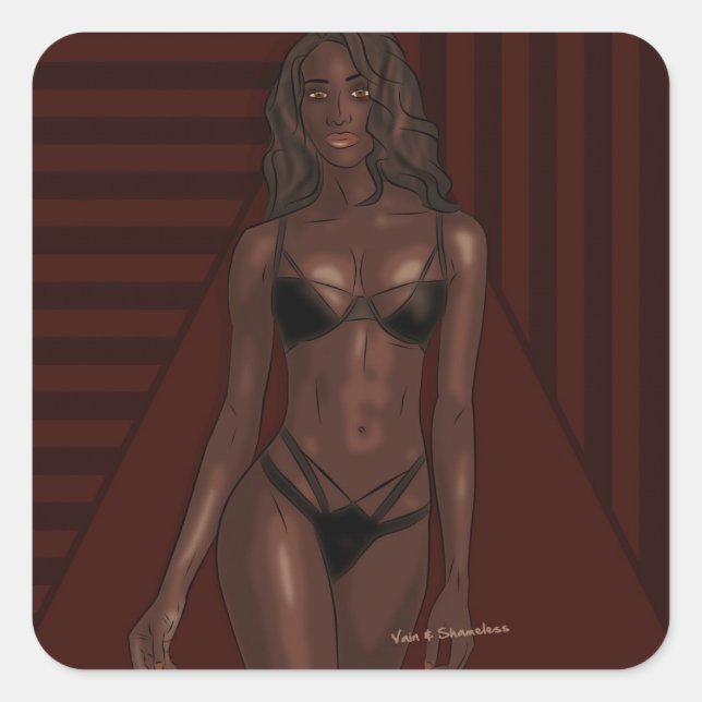 ebony eyes fyrkantigt klistermärke (Framsida)