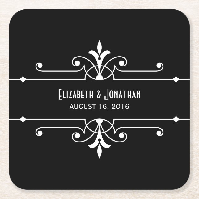 Ebony Finare Ornamental Papper Underlägg (Framsidan)