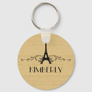 Ebony Fransk Flourish Keychain Nyckelring
