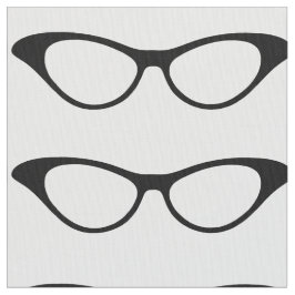 Ebony Girly Geek Glasses Fabric Tyg