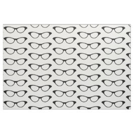 Ebony Girly Geek Glasses Fabric Tyg