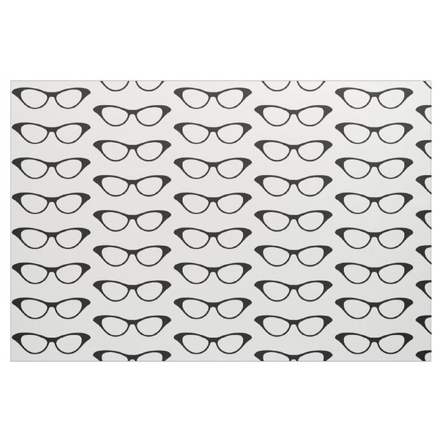 Ebony Girly Geek Glasses Fabric Tyg (Fat Quarter)