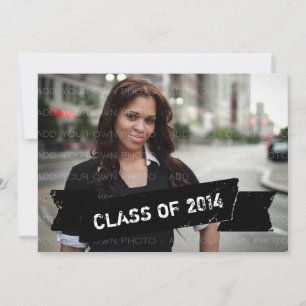 Ebony Grunge Banner Grad-inbjudan Inbjudningar
