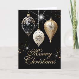 Ebony Guld och Vita Vintage Ornamenter Jul Helgkort