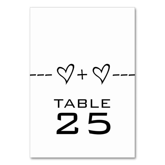 Ebony Heart Equation Bord Card Bordsnummer (Framsidan)