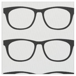 Ebony Hipster Geek Glasses Fabric Tyg
