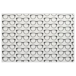 Ebony Hipster Geek Glasses Fabric Tyg