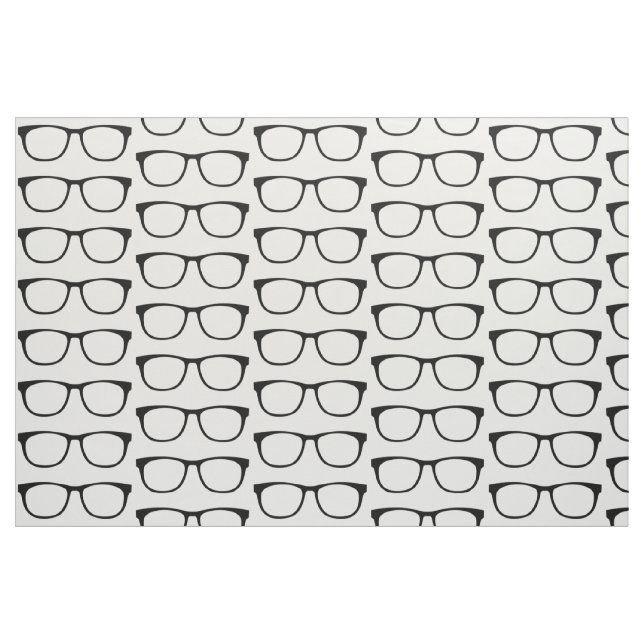 Ebony Hipster Geek Glasses Fabric Tyg (Fat Quarter)