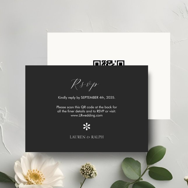 Ebony & Ivory | Bröllop OSA för QR-chic Kort (Skapare uppladdad)