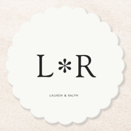 Ebony & Ivory Simple Chic Couple Underlägg Papper