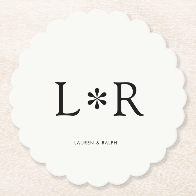 Ebony & Ivory Simple Chic Couple Underlägg Papper (Framsida)