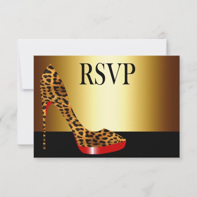 Ebony Leopard Stiletto Rand OSA Kort (Framsida)