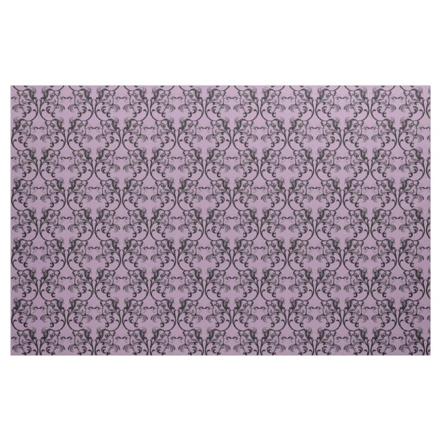 Ebony Lila Parisian Damask Pattern Fabric Tyg (Fat Quarter)