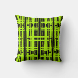 Ebony Lime Modern African Svart & Grön Geometrisk Kudde