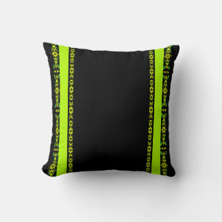 Ebony Lime Modern African Svart & Grön GeometriskE Kudde