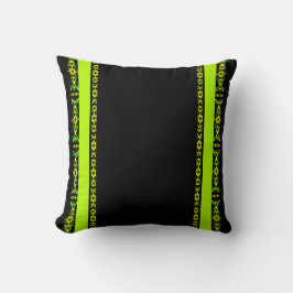 Ebony Lime Modern African Svart & Grön GeometriskE Kudde