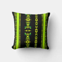 Ebony Lime Modern African Svart & Grön GeometriskE Kudde