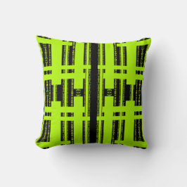 Ebony Lime Modern Afrikansk Svart & Grön Geometris Kudde