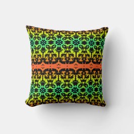 Ebony Lime Modern Afrikansk Svart & Grön Geometris Kudde