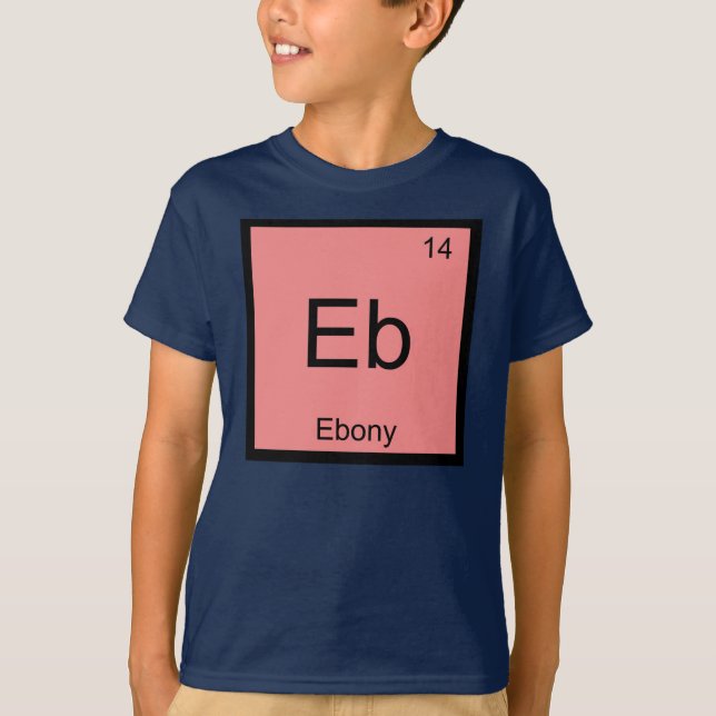Ebony Namn kemi Inslag Periodic Bord Tee (Framsida)