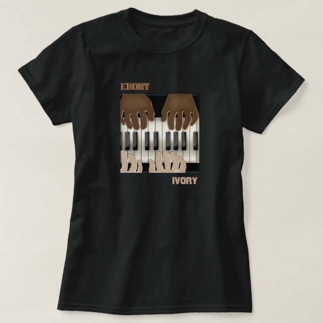 Ebony och Ivory - Dueling Tangentbord T Shirt (Design framsida)
