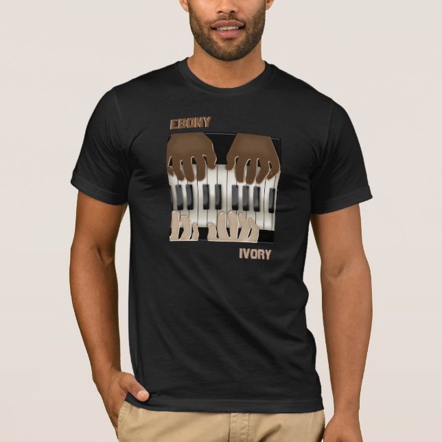 Ebony och Ivory - Dueling Tangentbord Tee (Framsida)