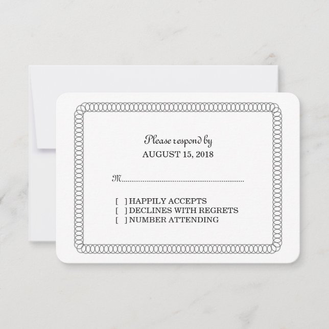 Ebony-omringat svarskort OSA kort (Framsida)