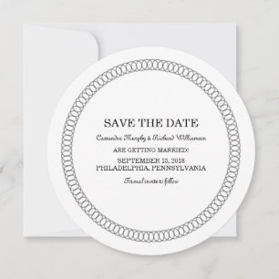 Ebony Omslutande Rund Save the Date-inbjudan Inbjudningar