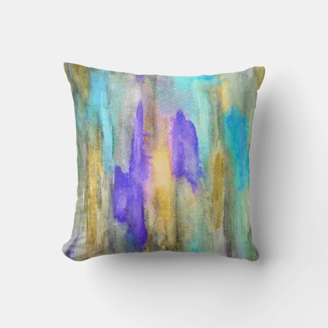 Ebony Rainbow Teal Pillow Kudde (Framsida)