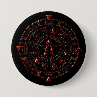 Ebony Ruby Celtic Zodiac Button Knapp